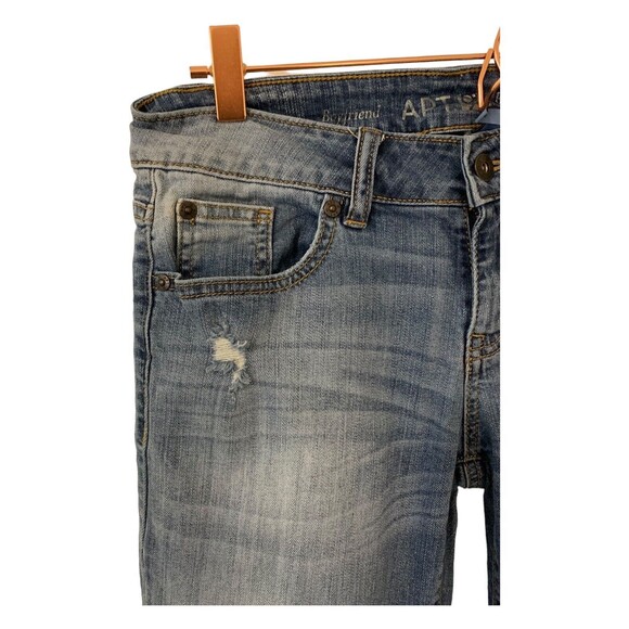 Apt. 9 Boyfriend Denim Jeans Distressed Modern Size 2 Inseam 26” Medium Wash - Picture 2 of 11